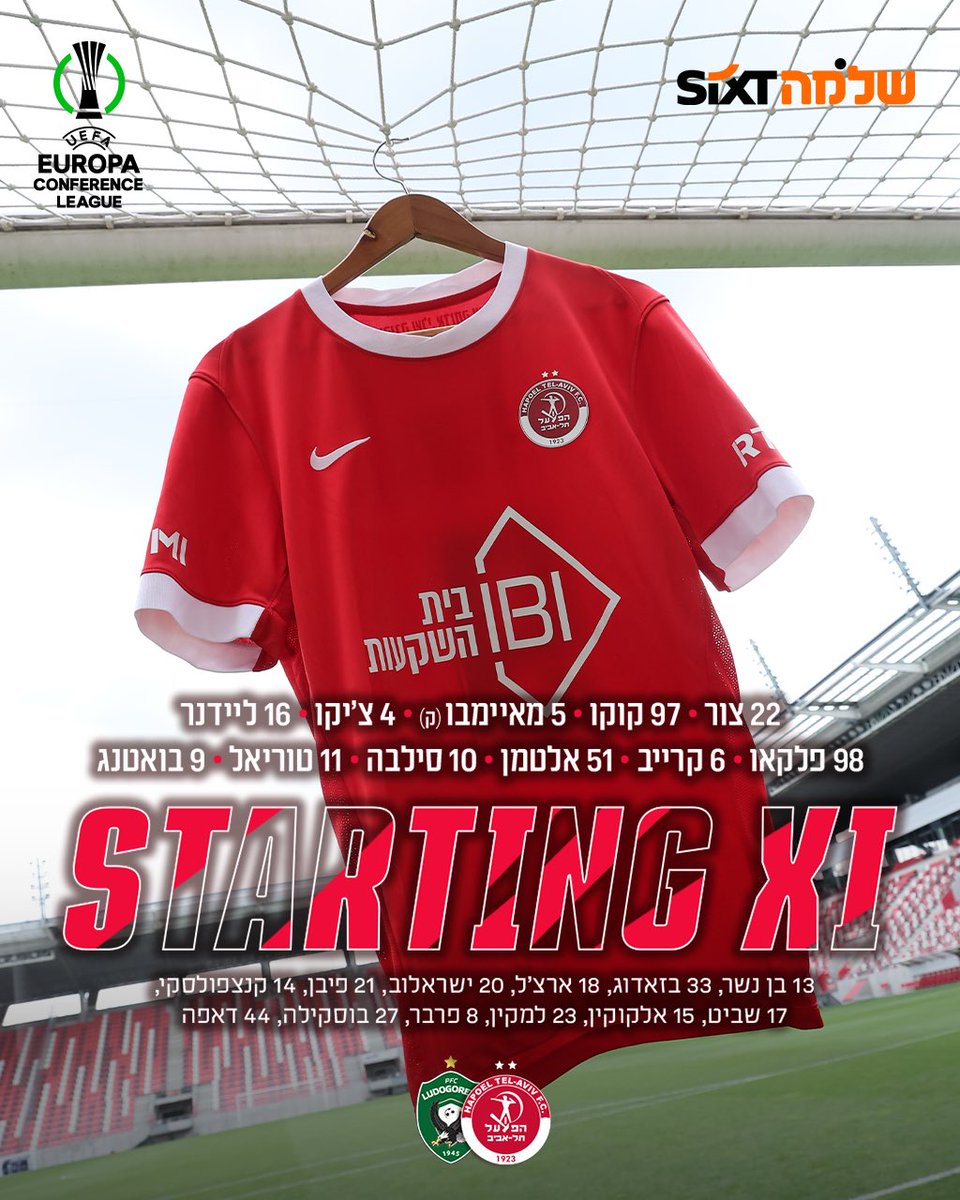 HapoelTelAvivFC's tweet photo. ה-11 שלנו למשחק מול לדוגורץ 🔴⚪️
#יאללהפועל https://t.co/TQGS2cK0my