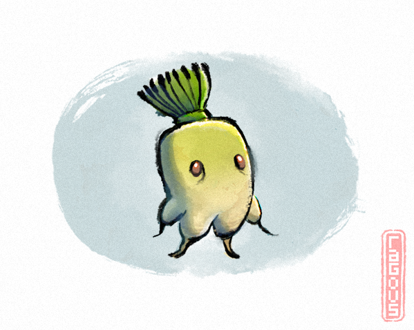 ragous_'s tweet photo. obake daikon, but he's just a guy 🥬 https://t.co/kayVi2Ctfv