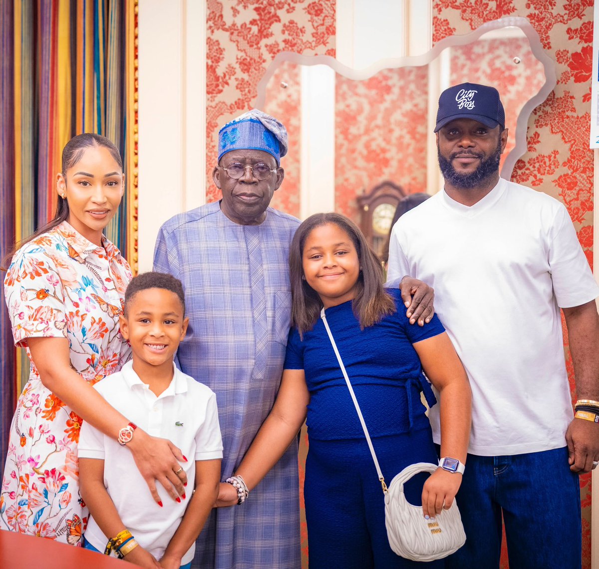 tti_media's tweet photo. Family is where love begins and never ends. The children of @STinubu and @layaltinubu with grandpa!. https://t.co/2tWHdBryin