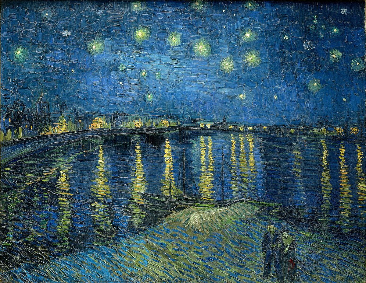 Havenlust's tweet photo. Starry Night Over the Rhone, 1888.

Vincent van Gogh https://t.co/oQIwTISWI7