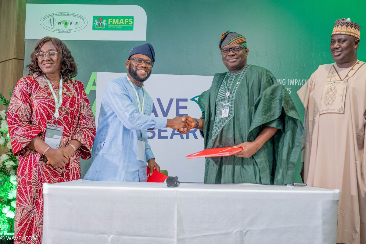 WAVERESEARCH_'s tweet photo. One of a major milestone of the Plant Health Regional Convening 2026 was the signing of a Memorandum of Understanding (MoUs) between WAVE Research and the FMAFS, reaffirming a shared commitment to advancing plant health across Central and West Africa. #PlantHealth https://t.co/C5cUhIq7Vh