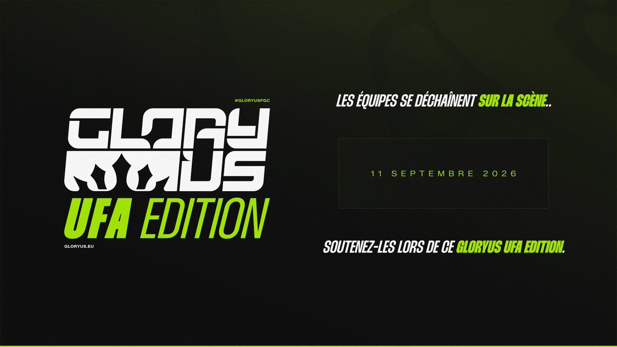 GloryusFGC's tweet photo. SAVE THE DATE ! 🗓️

Le GLORYUS vous donne rendez-vous en Septembre pour une édition spéciale : LE GLORYUS UFA EDITION !  

👉 Le vendredi 11 septembre, plusieurs équipes porteront fièrement leur couleur et s'affronteront durant cet événement emblématique ! 

Quelles sont les équipes ? Stay tuned! 
D'autres infos vont suivre ! 😉

#GloryusFGC