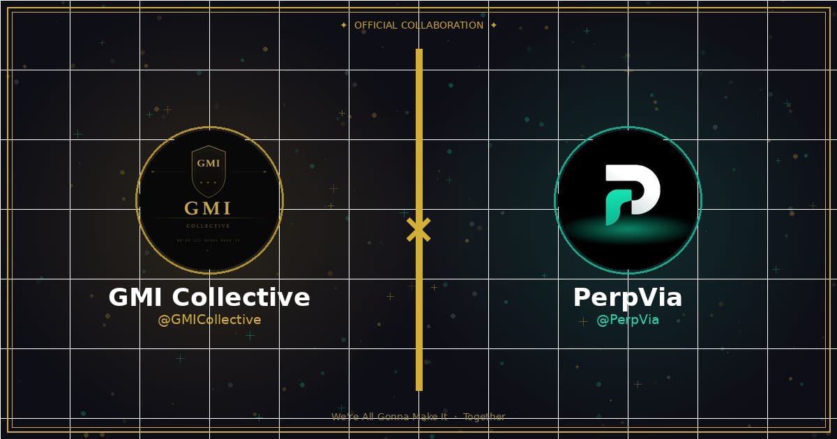 gmicollective's tweet photo. We are welcoming a collaboration with @PerpVia 

A crypto trading platform built to turn market into multiplier opportunity

999 supply free mint https://t.co/wX2lZL1SI4