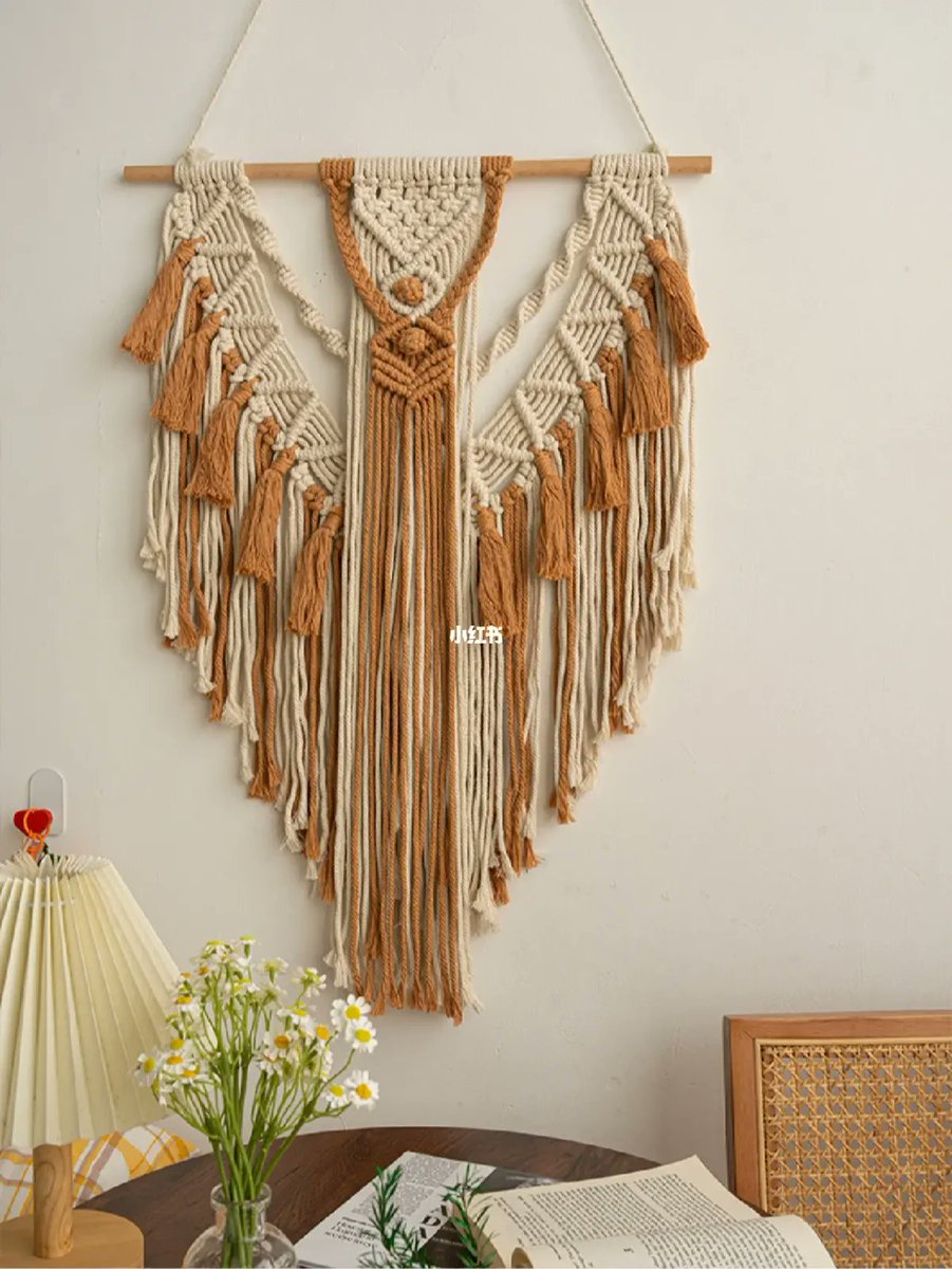 H7OMF9rgUXjqY9I's tweet photo. Just finished my custom macramé wall hanging  Tied every knot with heart—handmade pieces hit different, right #HandmadeWithLove #MacraméCraft https://t.co/DWegeHaW9b