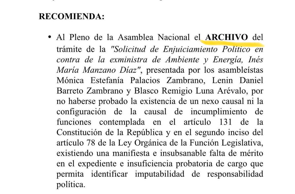 MoniPalaciosZ's tweet photo. 🛑#URGENTE 
Como ya lo vine denunciando días atrás, la Comisión de Fiscalización, controlada por ADN, recibió la orden expresa desde Carondelet para salvar a la exministra Inés Manzano, ¡cueste lo que les cueste!

La única vez que Inés Manzano habló durante el trámite del juicio afirmó que fue convocada para “enfrentar” una emergencia nacional. Sin embargo, no ha presentado ningún documento que evidencie que haya tomado alguna decisión para “enfrentar” la emergencia de 2024.

Inés Manzano NO HIZO NADA durante su gestión; por eso se la acusa de OMISIONES ante los contratos fraudulentos, como es el caso de ATM, en el que nos robaron más de 71 millones de dólares.

La negligencia de Inés Manzano le costó al pueblo ecuatoriano 14 horas diarias de apagones, 250.000 empleos perdidos y 2.000 millones en pérdidas para el sector productivo.

El pueblo ecuatoriano no olvidará jamás los nombres de los asambleístas que dejen en la impunidad a Inés Manzano.

#ManzanoEsNoboa