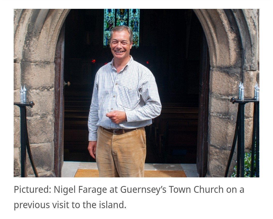 OneFinanceGuy's tweet photo. Guernsey and Farage. A love story. There is more coming, so hold my beer. https://t.co/kdpzqbl6S3