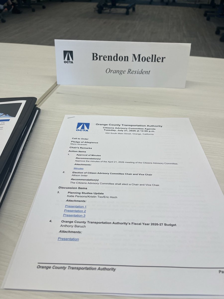 moeller4orange's tweet photo. Attended OCTA Citizens Advisory Committee representing #OrangeCA. 

We reviewed the Newport Transit Center, 2026 LRTP, Zero Emission Buses, $2B+ budget &amp; e-bike safety. 

Glad to serve! 🚌🍊 https://t.co/IarIWqSKkM