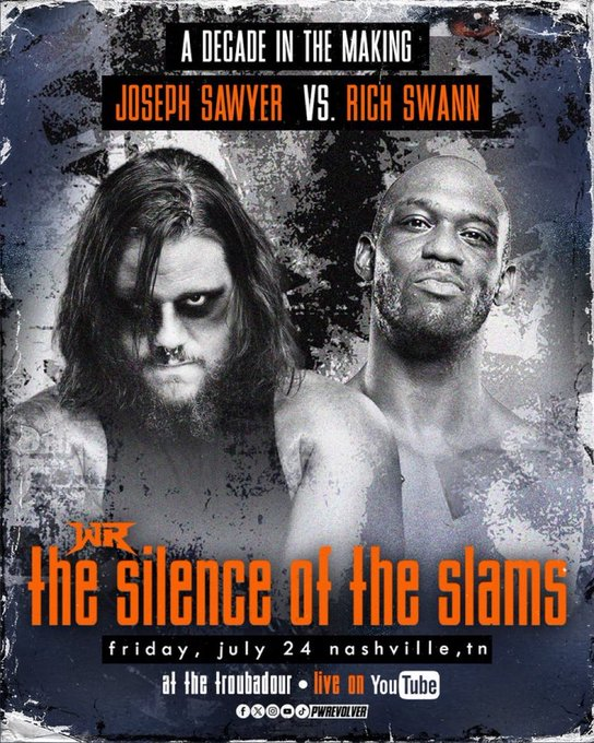 FalseFinishHQ's tweet photo. Joseph Sawyer makes his return to the indies tomorrow at #RevolverSILENCE against Rich Swann https://t.co/jwYettsJNW