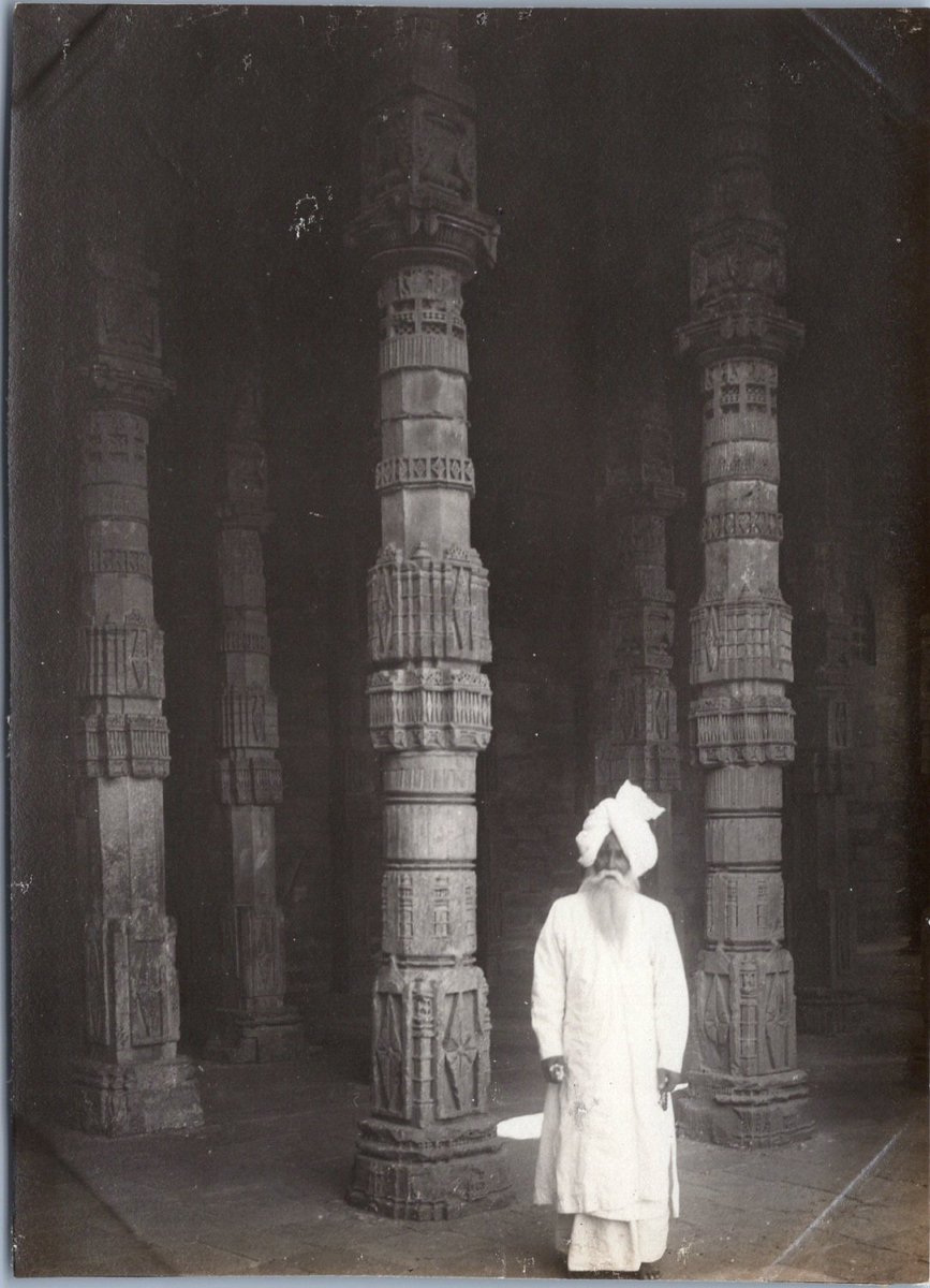 Anshjain19977's tweet photo. Ancient Jain Temple of Ajmer  now known as Adhai Din Ka Jhopda.

1) Ancient Jain Temple, Ajmer (Interior)   Vintage silver print photograph, c. 1920, documenting the interior of the monument historically identified in the caption as an ancient Jain temple.

2) Engraving of a Jain Temple at Ajmer  Created by James Sargent Storer (1771–1853) and Henry Sargan, published as Plate 20 in James Tod's Annals and Antiquities of Rajasthan, or the Central and Western Rajpoot States of India (London, 1829). The illustration identifies the monument at Ajmer as a Jain temple.

#jainism