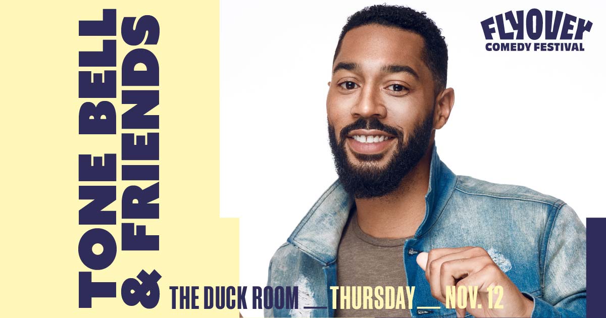 DuckRoomSTL's tweet photo. ON SALE NOW: Flyover Comedy Festival Presents - @toneBell &amp; Friends at Blueberry Hill Duck Room |11.12|. Get your tickets now!

Get 🎟️’s: https://t.co/FTxvgVSIcb https://t.co/m8uoMJVvaF