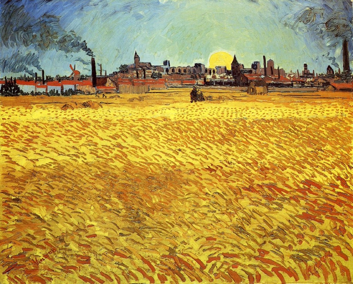 Havenlust's tweet photo. Summer Evening, Wheatfield with Setting sun, 1888.

Vincent van Gogh https://t.co/WLlJf7UOa0