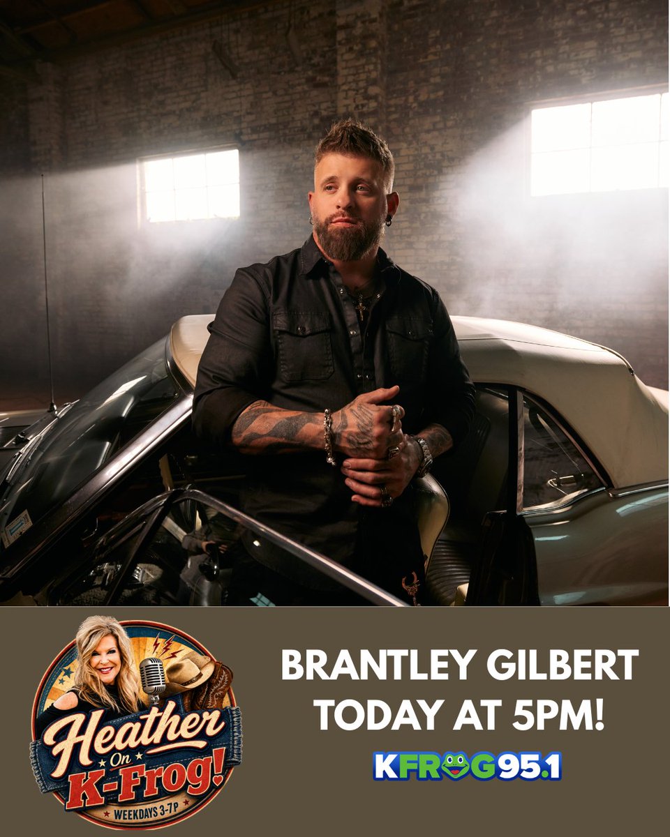 KFROGRadio's tweet photo. Brantley Gilbert checks in with Heather today after 5pm, to talk about his new album "Sins of the Father", out tomorrow! https://t.co/IwJsZaC4Q0