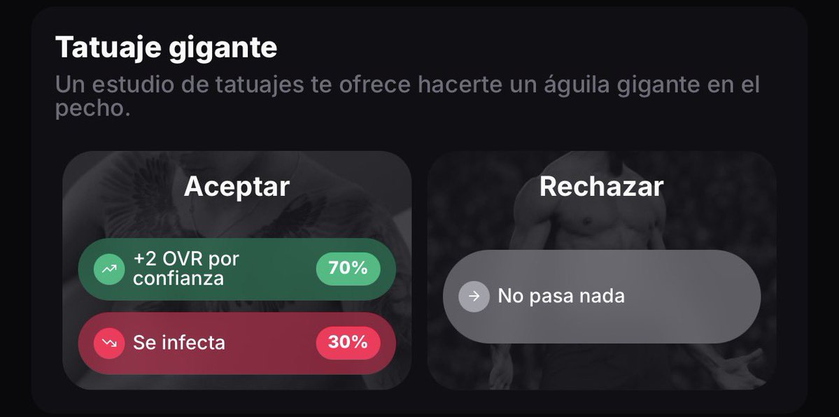 Rc2Mths's tweet photo. Deberían poner una opción de “Acostarse con prostitutas”

+10 OVR por confianza dos temporadas 30%
Contraer sida 70% https://t.co/9GEH6ewc95