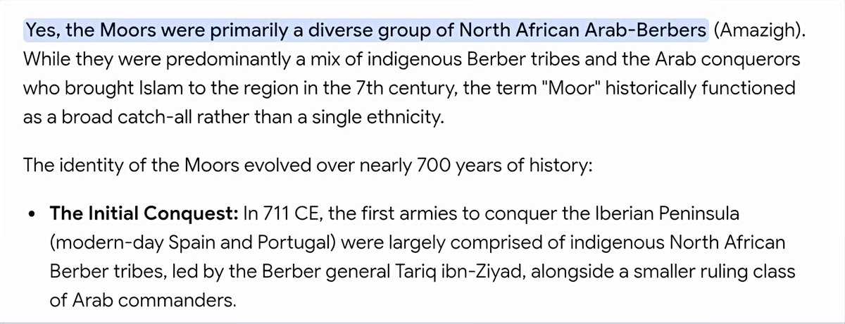 ___EdnaLol___'s tweet photo. @BrandonBaimhtt The Moors were north African berber-arabs they weren't black, north Africans are not the same as black African Sub Saharans darling. https://t.co/kV0oioz9Ji
