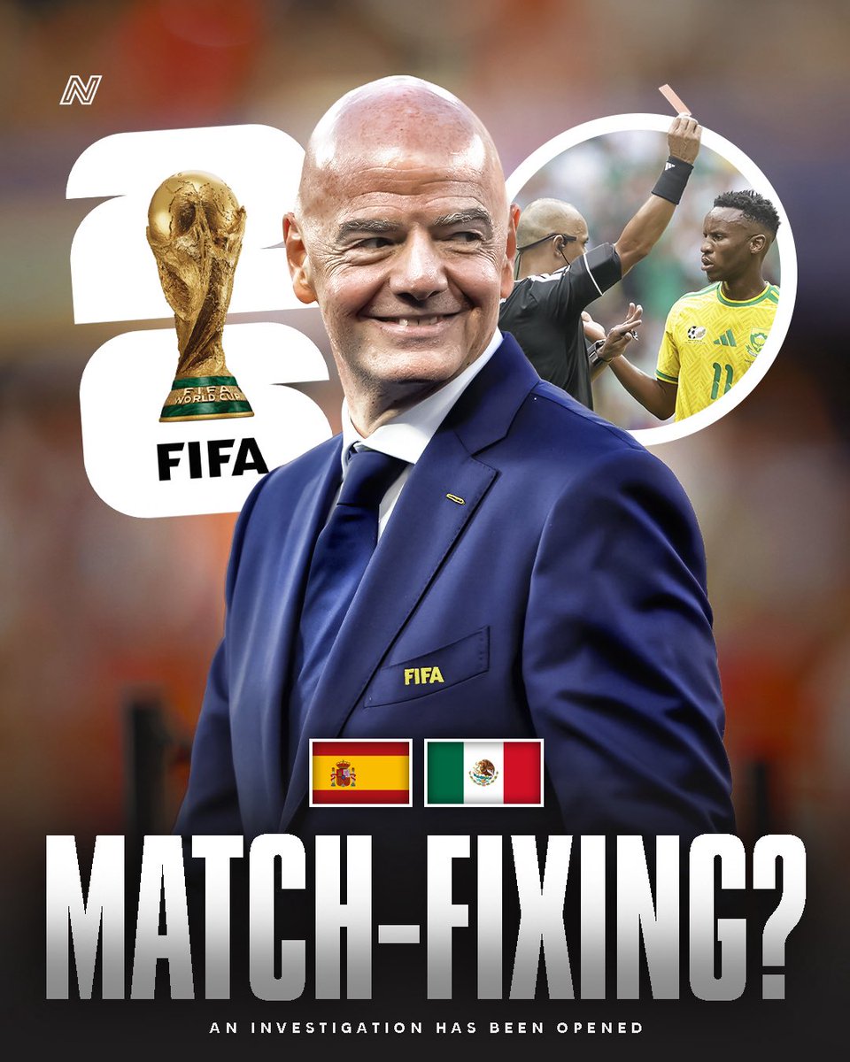 NextMexOficial's tweet photo. 🚨⚠️ MATCH-FIXING INVESTIGATION ROCKS THE 2026 WORLD CUP

An official investigation has been opened into potential match-fixing linked to sports betting during the 2026 FIFA World Cup.

According to reports, seven matches are under review, including games involving Mexico, Spain and the United States. Among the incidents being investigated are controversial refereeing decisions, unusual betting patterns, and VAR calls that raised suspicion.

It’s important to note that FIFA says it has found no evidence that betting influenced the outcome of any World Cup match. At this stage, the investigation is ongoing, and no match has been declared fixed.

If proven true, this could become one of the biggest scandals in World Cup history.

Source: RMC Sport, Martín del Palacio.