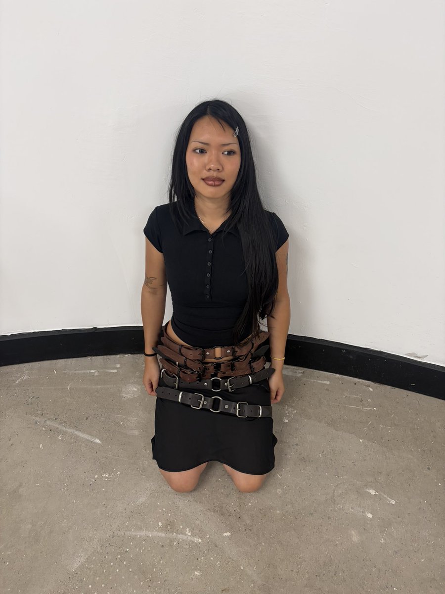 Timothyiisaiah's tweet photo. My best friend in some belts I made https://t.co/oERyIVC8BD
