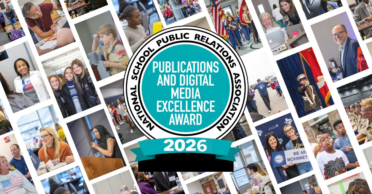 mckinneyisd's tweet photo. McKinney ISD Communications Team Earns National Recognition from NSPRA Following Statewide Honors
https://t.co/myuMcgqDSf https://t.co/iP5NvHdWQm