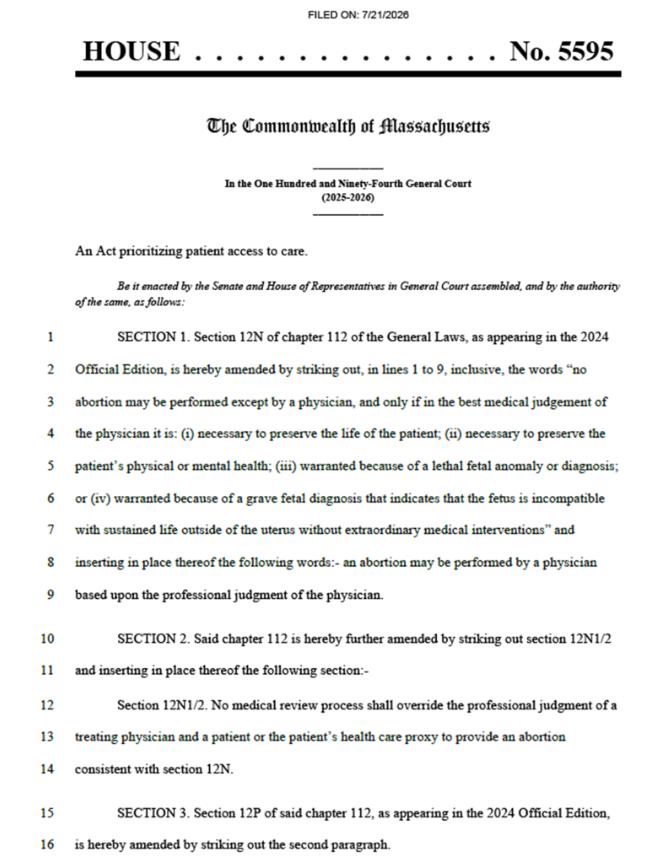 libsoftiktok's tweet photo. BREAKING: The Massachusetts House of Representatives just PASSED a bill that REMOVES the 24-week limit on abortions.

Under this bill, a baby can now be m*rdered up to the point of BIRTH.

The bill now goes to the State Senate. https://t.co/4IdE7quAhc