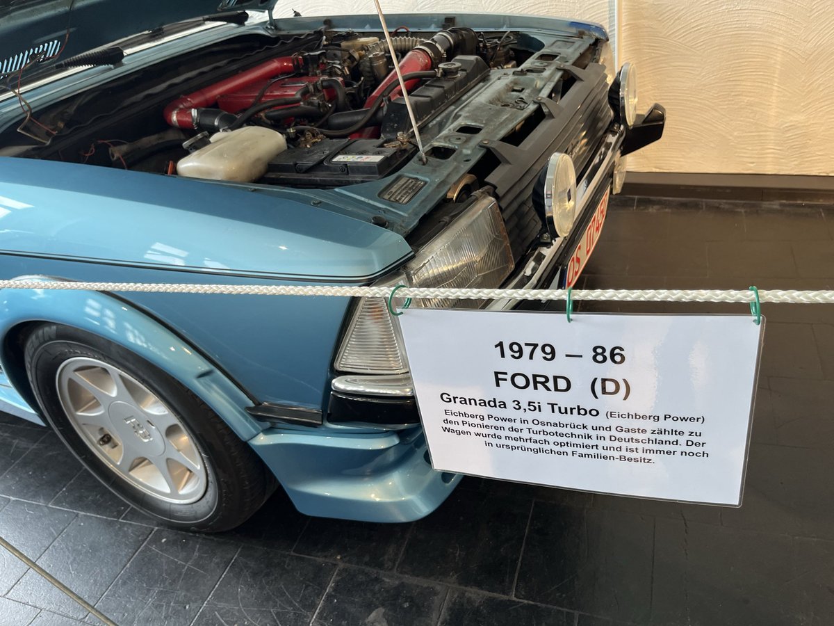PieterBotman's tweet photo. Turbotechnologie stond in de jaren ‘80 nog in de kinderschoenen. In Nederland had je Mosselman (bestaat nog steeds!) en ‘Turbo’s Hoet’. In Duitsland was het ondermeer dit bedrijf uit Osnabrück 🤓. #automuseumMelle #Ford #autospot https://t.co/Tl1e46rgdJ