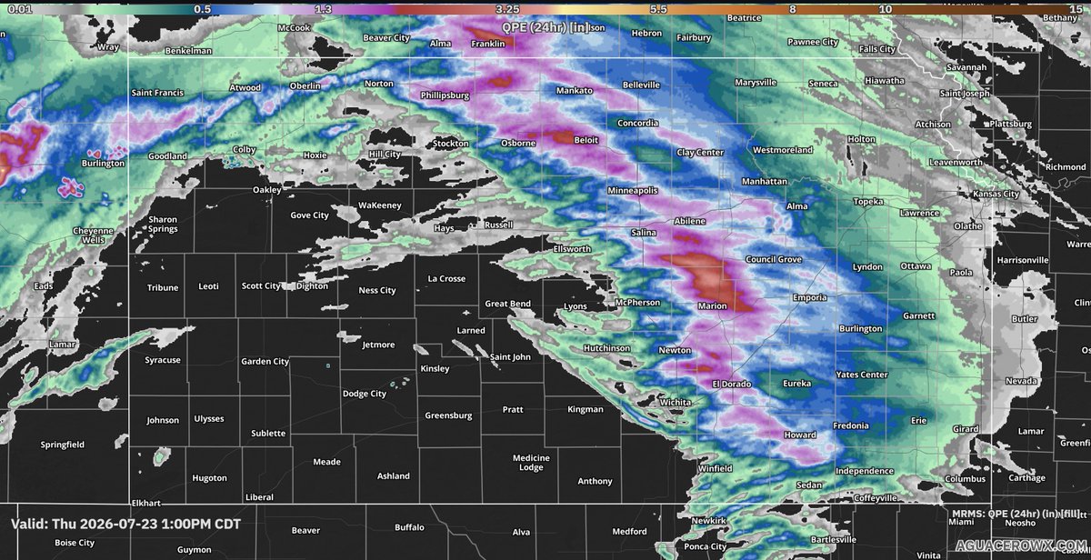 CamVenableWx's tweet photo. Large thunderstorm complex from this AM has left a lot of rain-cooled air; it's an absolutely beautiful July day for much of KAKEland. Some good rains last night, mainly outside our area. Now we shift focus to tonight's event; some severe weather is possible out West. https://t.co/qZsBC44tVQ