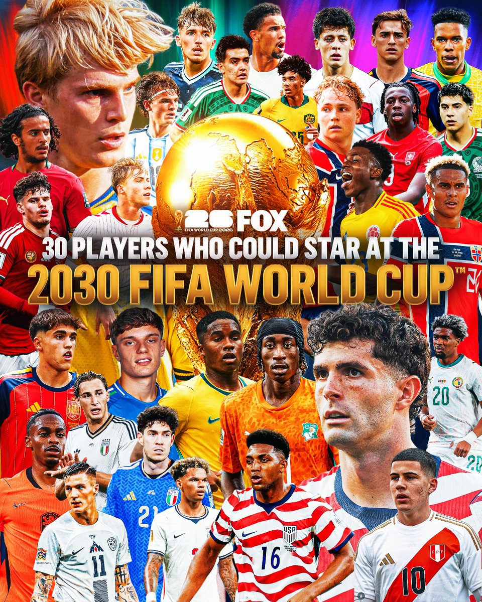 FOXSoccer's tweet photo. A way-too-early look at 30 players to keep an eye on ahead of the 2030 FIFA World Cup.

@Bonetti | Luis Miguel Echegaray | @BrianSciaretta https://t.co/cSTwqtOhOm
