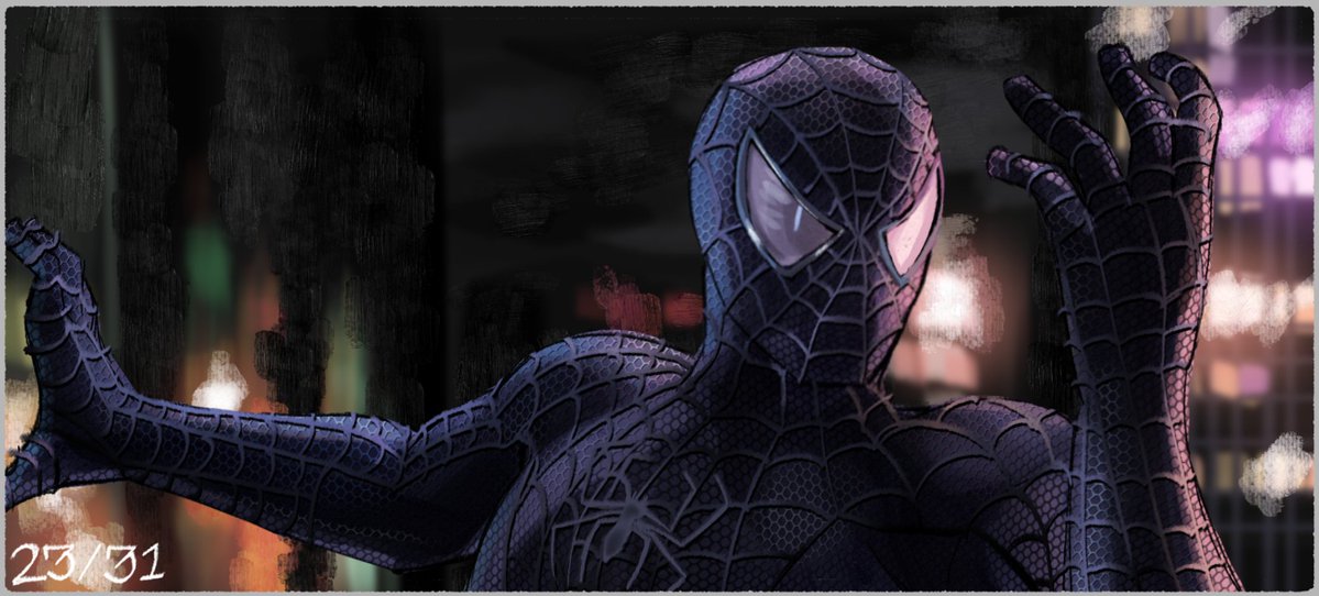 officialaayjayy's tweet photo. DRAWING SPIDER-MAN EVERY DAY UNTIL #SPIDERMANBRANDNEWDAY [ DAY 23/31 ] [ #SpiderMan #MarvelFanart #PeterParker ] 

" SPIDER-MAN 3 (2007) " - EIGHT DAYS LEFT. https://t.co/7lTlt0xYgK