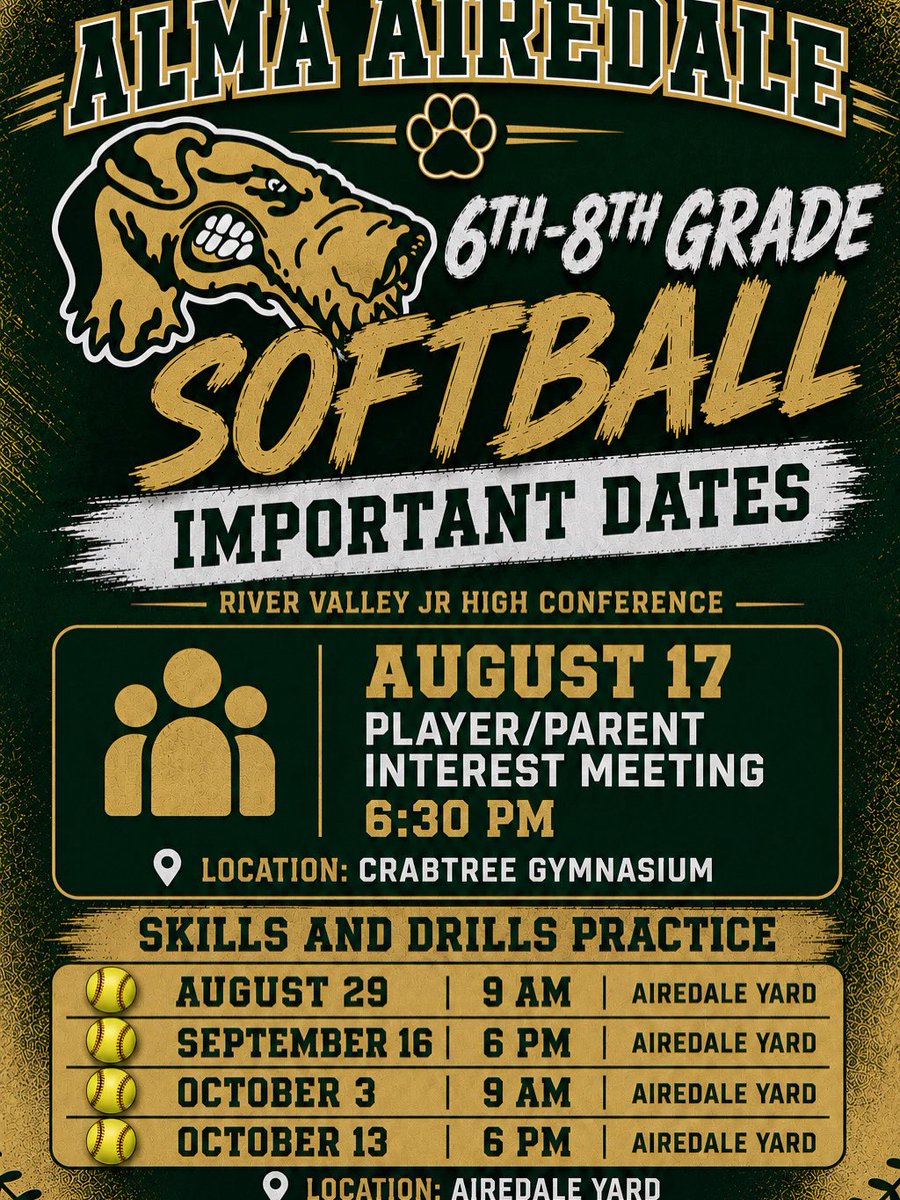 almasoftball's tweet photo. Big things coming for the future of Airedale Softball! Come be a part of it! See you there!
#BeElite https://t.co/RD61RGmwfN
