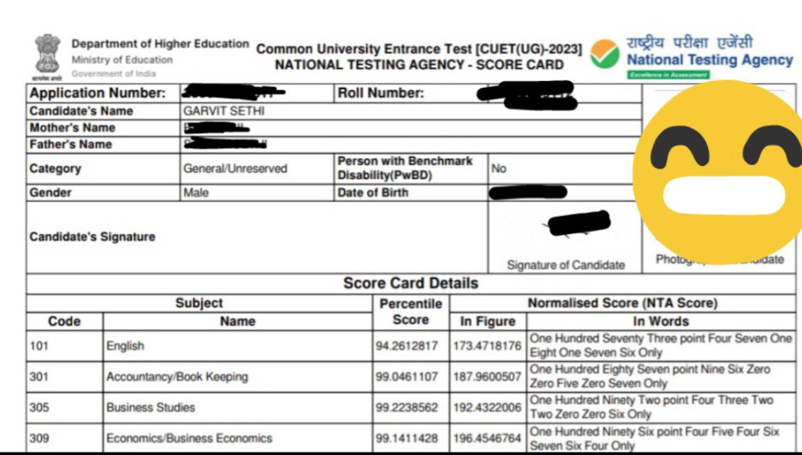 garvit_sethii's tweet photo. Blue guys have gone mad and saying I'm making it up, so here is my marksheet of CUET where I scored 750/800.
Now I request blue guys to burn their caste certificate and compete on merit! https://t.co/P9RAWvRqyO