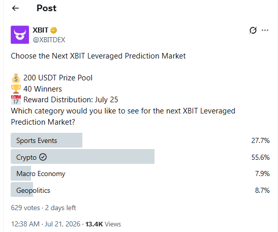 KyronVerse's tweet photo. @XBITDEX My choice is Crypto because blockchain innovation never stops. New technologies, partnerships, and adoption create constant opportunities for meaningful predictions.

🔗 https://t.co/KCB2pJHuMy

0xEd3B9B96B592235D3E191d0dAa7c885709057D5D https://t.co/uMVi3bNrHB