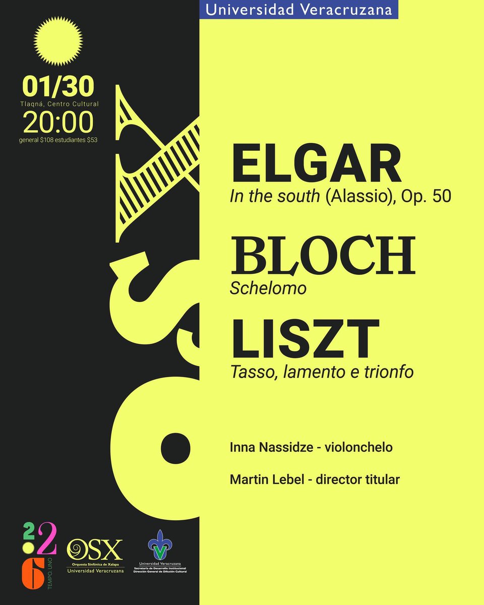 RadioUV's tweet photo. #TuOSX se escucha por Radio UV! 🎼
No te pierdas la retransmisión del concierto que integra obras de Bloch, Elgar, Liszt y el estreno en Xalapa de Tasso, lamento e trionfo. ¡Una noche de cuerdas e inspiración italiana!
🎻 24 de julio | 20:00 horas | 90.5 FM https://t.co/bEOt4dzyqF