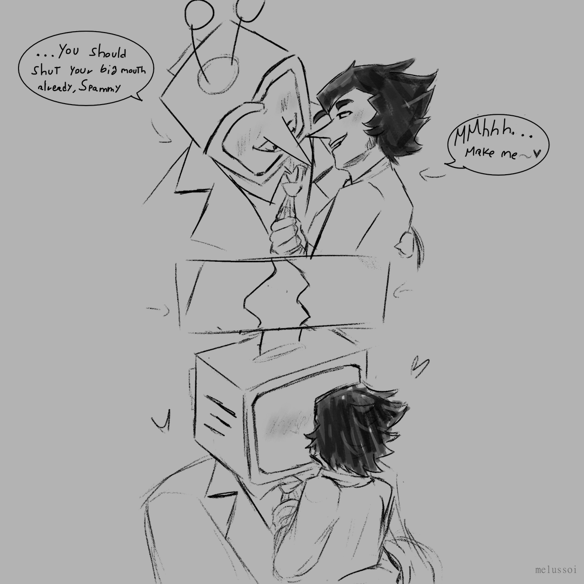 MelusSoi's tweet photo. Kiss kiss fall in love #spamtenna #deltaruneㅤㅤㅤ 
I feel weird abt this comic but idk if is the writing or drawing or both ahhhh anyway https://t.co/UgzsNSnoah