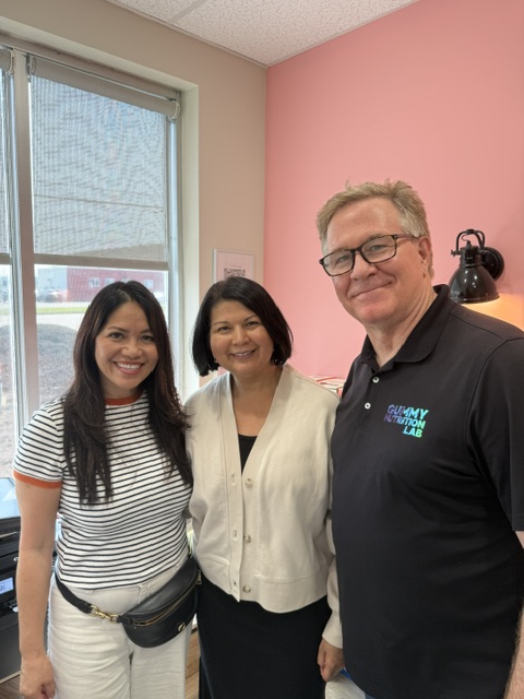 gumvees's tweet photo. Serena Mah stopped by the lab today. Always good to talk to someone who cares about Canadian-made.

One week out: GUMvees goes national — 80 airport stores, 11 airports, coast to coast.

Every gummy made in Edmonton, by Albertans. 🇨🇦

#MadeInCanada, @ForCanMVMT https://t.co/OHF5B5CZCB