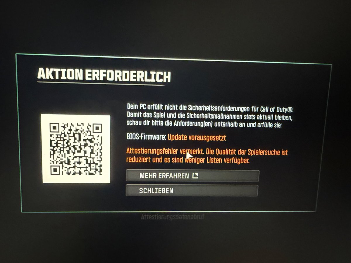 Balduar_'s tweet photo. @CallofDutyDE Wann verflucht darf ich endlich dieses Spiel auf Pc spielen? Hab mich schon bei verdammt jedem Support gemeldet dass es gibt und niemand kann mir helfen verdammt.. schnauze voll langsam https://t.co/Wnn31X6sCl