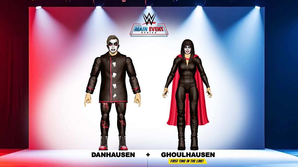 DanhausenAD's tweet photo. Danhausens first @WWE actioned figures revealed at @Comic_Con thanks to @Mattel and @RingsideC . And a Lou Lou Ghoulhausen! Cold Steve! Backlash! https://t.co/TH8Y1rIJtu