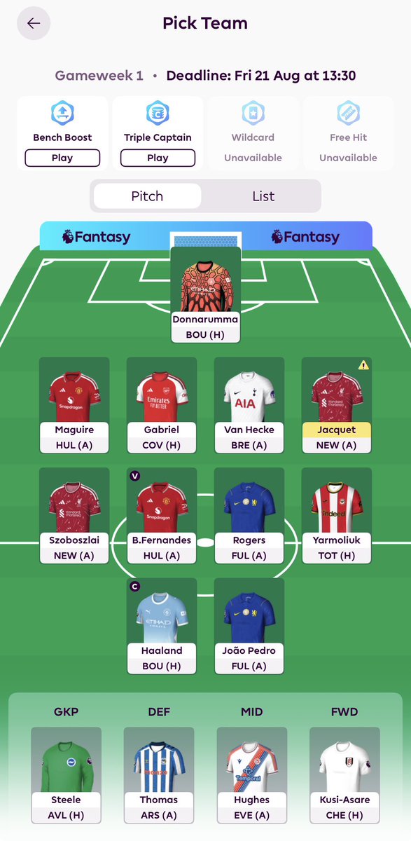 TheDuffMan20's tweet photo. @FPL_Harry First draft, thoughts? https://t.co/QK8ZcheAsA