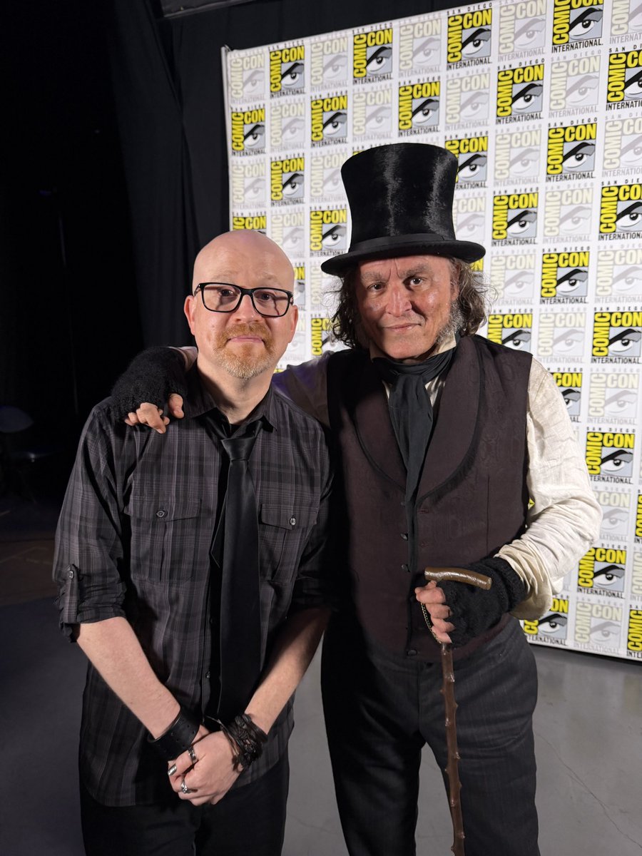 colliderfrosty's tweet photo. Always trying to make the @Collider Directors on Directing panel something special. Not only did we world premiere the new Resident Evil trailer and a 4 min clip, we had Johnny Depp came out as Ebenezer Scrooge as a surprise and then he world premiered the teaser trailer! 

Crowd went crazy.

Here’s me backstage with Johnny afterwords.