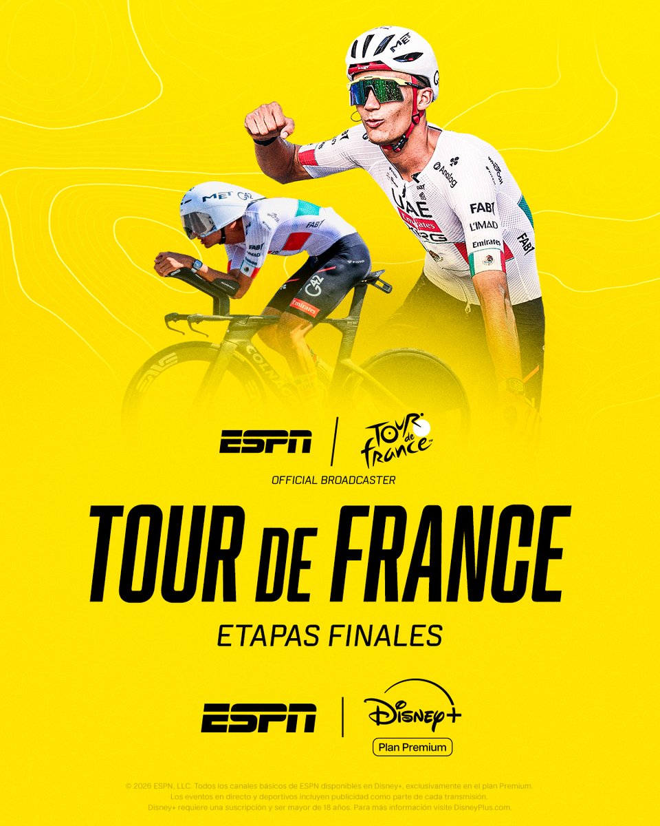 ESPNmx's tweet photo. 🥹🇲🇽 ¿Qué podemos esperar de Isaac del Toro en el cierre del Tour de France?

El mexicano está en la tercera posición de la clasificación general y lidera la clasificación de los jóvenes. 

Disfruta todo #TDF2026 x ESPN y #DisneyPlus Premium. https://t.co/VHWGfnDw0r