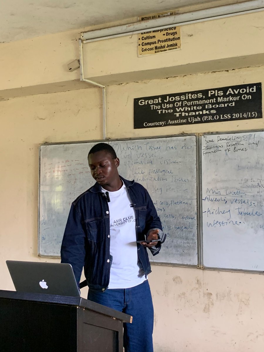 WazhiG's tweet photo. Sometimes in June, I had the opportunity to speak at the AMR Club, University of Jos, on the Global, African, and Nigerian Action Plans for Antimicrobial Resistance (AMR).

#AMR #OneHealth #GlobalHealth #Nigeria #PublicHealth https://t.co/IOAGSfpBIa