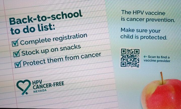 underdrummer's tweet photo. @NVCancer
Your “back-to-school” ad listing “Protect kids from cancer” next to load up on snacks is pure deception. The HPV vaccine does NOT prevent cancer. Stop implying it does to parents who don’t know better. No disclaimer, no context, just emotional manipulation aimed at kids.  Sick! 
The CDC itself has walked back its claims on vaccines and autism!  Yet you still push this without a word about the updated science or any risks. 

Disgusting, dishonest public-health messaging that needs to be stopped! @SecKennedy
 @RobertKennedyJr
 @realDonaldTrump
 @POTUS
 @robbystarbuck
@Tubi