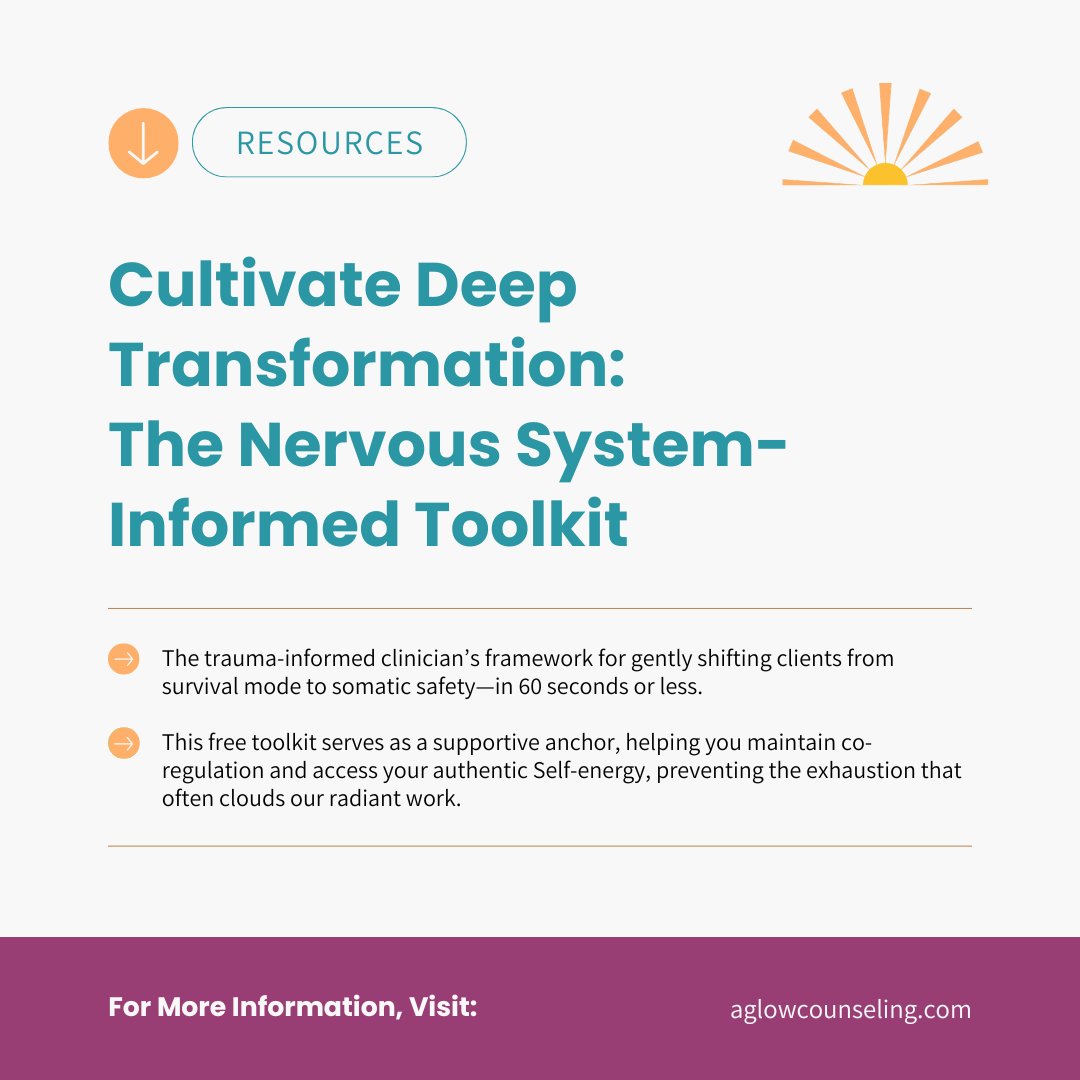 aglowcounseling's tweet photo. Whether you're managing anxiety, recovering from activation, or simply wanting to deepen your capacity for calm, these practices offer a pathway home.
Curious about what might shift for you? Download the toolkit: https://t.co/4Z6flXAR0s
#NervousSystem https://t.co/nkBTn31T9G