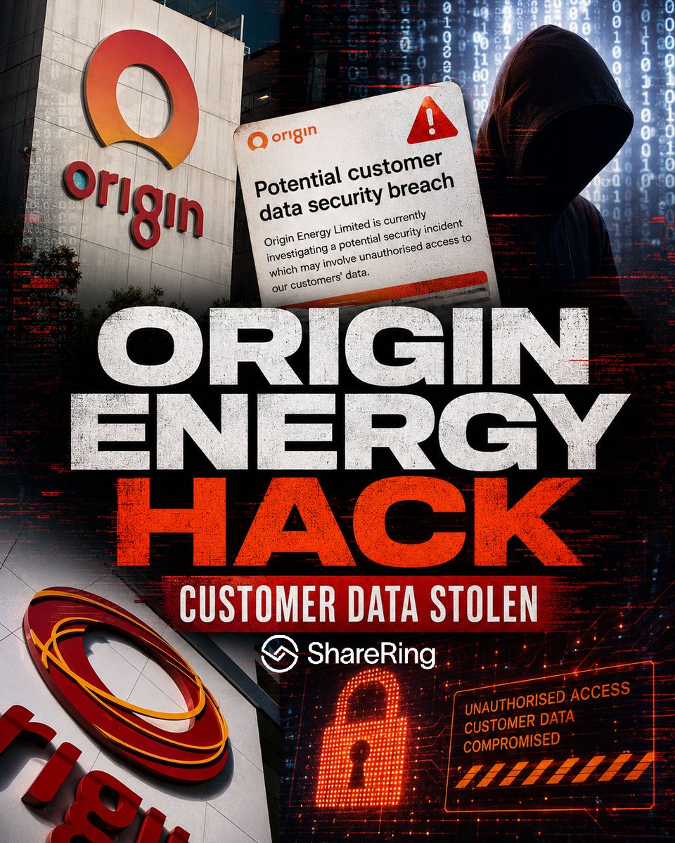 ShareRingGlobal's tweet photo. HOW MANY TIMES does this have to happen before companies finally get it?

Origin Energy has confirmed customer data was stolen. Names, addresses, dates of birth, phone numbers and account details.

Read the article: https://t.co/9PWpOfK9E8

And now customers get the usual warning: watch for scams, monitor your accounts, be careful. BE CAREFUL????

They trusted a major company with their personal information.

The problem is not that hackers exist. The problem is that businesses are still building enormous databases full of personal data and hoping nobody gets in.

ShareRing does not work that way.

Businesses get the proof they need. The personal data stays with the person. It is NOT sitting in a giant central database waiting to become tomorrow’s breach. 

Companies can keep apologising every time this happens.

Or, they can use ShareRing and fix the problem for good.

https://t.co/C1uPVfGj8X

#ShareRing #DataPrivacy #CyberSecurity #DigitalIdentity #PrivacyByDesign #DataBreach #Private #Secure #Verified #DigitalMe