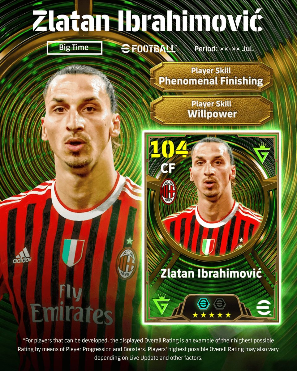 Geno_AS's tweet photo. [Concept Art] Epic : Zlatan Ibrahimović 🔴⚫

The first design of the new Epic card for 2027

#eFootball�� | #eFootball2026 | #KONAMI | #KONAMI麻雀格闘倶楽部 | #eFootball30th  | #Geno_AS https://t.co/ewHSQh6opg