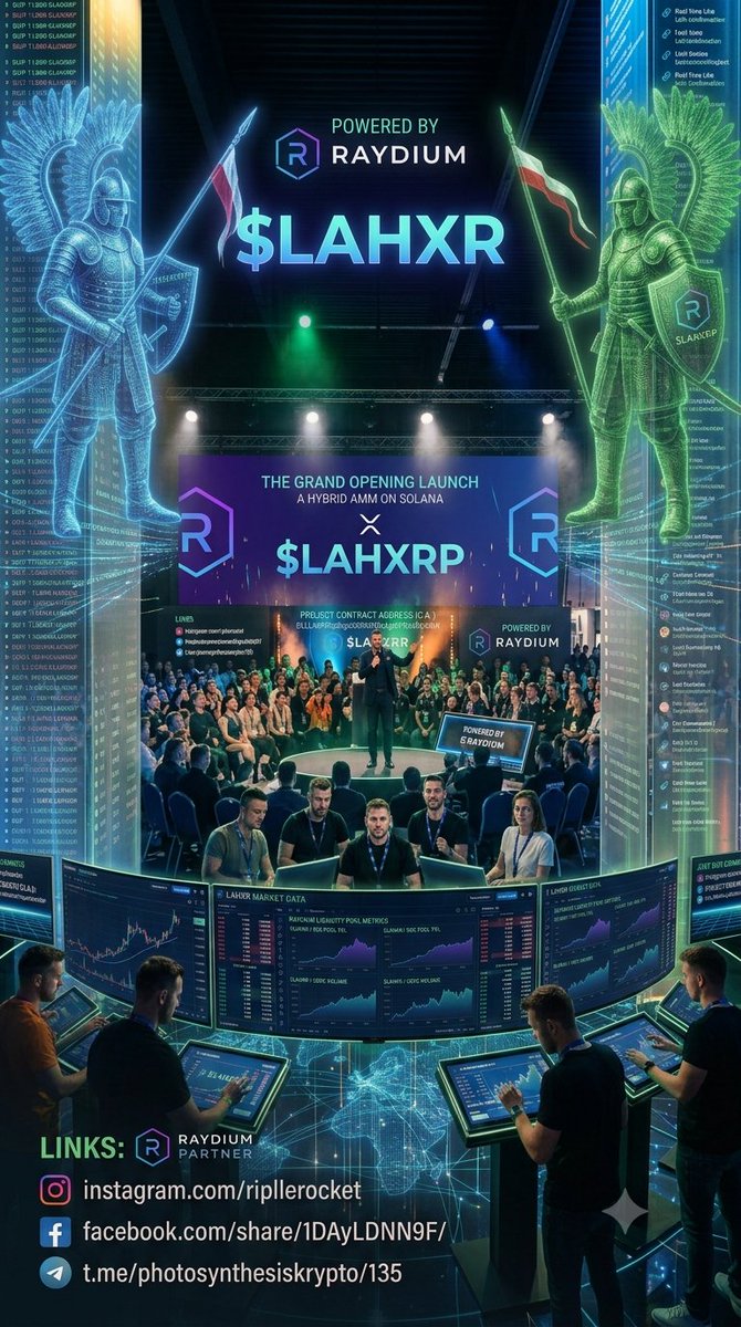 rocket_rip91419's tweet photo. 🚀 $LAHXRP LAUNCH ON RAYDIUM DEX! – Tomorow at 18:00 CET! 🚀
​📊 Launch Stats:
​Circulating: 2.5B | Market Cap: $10,000
​Liquidity (LP): 🔥 BURNED (100% SAFU)
​💎 Tokenomics (Total Supply: 10B):
​🔒 7.5B – Locked in Dev Vault
​��� 2B – Airdrop (1B Community / 1B Video Game) https://t.co/MYkQ2vPdHu