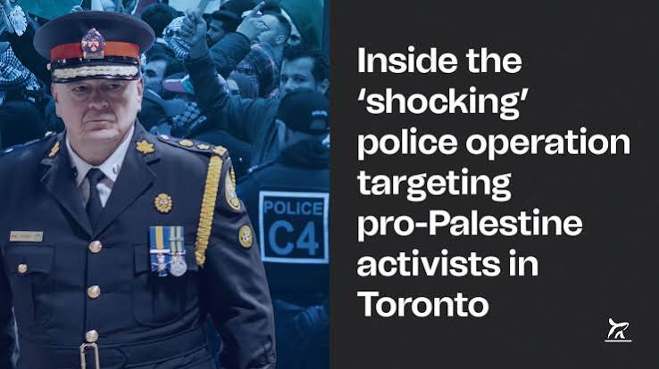 EnglerYves's tweet photo. The charge against Hassan Hajahmad confirms the importance of abolishing Canada’s civil liberties violating, anti-Palestinian, terrorism list. The charge must be dropped.

Wednesday it was reported that 33-year-old anti-genocide activist Ahmad Hassan Hajahmad was charged with “Participating in or Contributing to Activities of a Terrorist Group.” The offence carries a maximum of 10 years in jail.

The Toronto Police Service (TPS) release about the arrest mentions two speeches Hajahmad made at anti-genocide demonstrations on May 25 and September 7, 2024 “where he used amplification devices to make public statements that advocated for the detestation and harm against members of the Israeli and Jewish communities.”

While I’ve been unable to find the first speech, a 1:41 minute clip of the Sept. 7 one posted by arch genocidal X account Leviathan is totally innocuous. There’s no “detestation” or “harm” expressed whatsoever. All that Leviathan cites as evidence against Hajahmad is a reference to “our spokesperson”, which is purportedly a representative of Hamas.

Seven months after the second speech the police raided Hajahmad’s house and seized electronic devices. The statement by the Zionist-dominated Toronto Police noted, “A joint investigation by the Toronto Police Service Hate Crime Unit and INSET subsequently gathered evidence supporting the allegation that the accused acted for the benefit of, and in association with, Hamas, a designated terrorist group.”

In response, Hajahmad’s lawyer, Mohamed El Rashidy, told the press, “He faces a single charge arising from speaking at public demonstrations. No violence, no weapon, no one harmed. Speaking out at a protest about the killing of civilians is protected expression, not terrorism.”

As with other TPS moves, this case appears to be part of its anti-Palestinian activities. To target opponents of genocide under the guise of combatting hate the TPS greatly expanded its Project Resolute. After complaints from genocide advocates, they banned protests on a city overpass and in a neighbourhood because three in ten people living there are Jewish. Chief of TPS Myron Demkiw has repeatedly been photographed with Zionist vigilantes and had multiple calls with billionaire Zionist Heather Reisman after posters and fake blood were placed on an Indigo bookstore denouncing her role in “funding genocide”. As a result, the police launched pre-dawn raids on a dozen peoples’ homes and charged individuals with hate crimes for putting up posters and using water-soluble paint.

In their release the TPS use the arrest of Hajahmad to promote its new Counter-Terrorism Security Unit. “These complex investigations underscore the importance of continuing to strengthen our Counter Terrorism Security Unit so we can identify and investigate evolving threats to public safety”, it notes. In March the TPS established this unit to “substantially increase the resources dedicated to countering terrorism and violent extremism,” noted Demkiw. Framed as a response to shots fired at empty synagogues and the US consulate, the unit has led to police patrolling with semi-automatic machine guns in a bid to intimidate opponents of Jewish supremacist colonialism.

As has happened with police repressing anti-genocide activists across the country, the charges against Hajahmad will likely collapse. In recent days the charges against Palestine activist Wesam Cooley in Calgary and an Ottawa protester were abandoned. In Toronto dozens of individuals, including in the Indigo case, have had their charges quietly dropped by the Crown.

Irrespective of what happens with the charges against Hajahmad, they’ve served part of their political purpose. “ANTI-ISRAEL PROTEST LEADER CHARGED WITH TERRORISM OFFENCE OVER ALLEGED HAMAS LINKS”, noted Friends of Simon Wiesenthal Center while another genocidal Jewish supremacist posted, “For 1st time, Police have evidence that protest organizers are aligned with terror groups.” Former Jewish Defence League head Meir Weinstein wrote, “Toronto Hamas Supporter Ahmad Hassan Hajahmad Charged With Terrorism Offences Today & He Has Been A Featured Speaker At The Muslim Association Of Canada Conference. Israel Now Calls On Canada Revenue Agency To Investigate The Charitable Status Of The Muslim Association Of Canada!”

Even if somehow Hajahmad were found guilty of “Participating in or Contributing to Activities of a Terrorist Group”, the post-9/11 law is the problem. Canada’s terrorism list violates due process and is deeply anti-Palestinian. Over 10 percent of Canada’s terror list is made up of organizations headquartered in a long-occupied land representing one-tenth of one percent of the world’s population. Representing much of Palestinian political life, eight of the oppressed nation’s organizations are listed.

There are also at least two Canadian-based groups that have been added to the terror list for supporting Palestinians. In October 2024 the Liberals listed the grassroots Vancouver activist organization Samidoun Palestinian Prisoners Solidarity Network.

With the coming into force of Bill C-9 last weekend, it is now a crime to display Samidoun’s logo in front of a religious institution hosting an Israeli general. The Combatting Hate Act reinforces the terror list in service of Zionism by criminalizing the display of listed “terror” groups’ symbols in certain contexts.

In recent weeks pro-genocide groups have called to list Palestine Action Canada and Masar Badil as terror organizations. They will keep pushing their authoritarian genocidal Jewish supremacy until stopped politically.

There are dozens of individuals currently in Toronto who’ve recently killed while serving with the Israeli military in Gaza, Lebanon and elsewhere. It doesn’t appear a single one of these genocidaires have been charged or even investigated. But the police have charged an individual who has repeatedly protested genocide.

Shame on all Canadians if we allow this foreign-inspired, pro-Israel authoritarianism to continue.