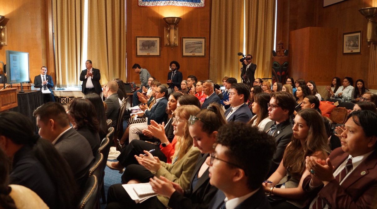 NCAI1944's tweet photo. NCAI brought together Tribal leaders, advocates, congressional leaders, and partners to discuss the Native Children’s Commission Implementation Act and the urgent need to turn the Commission’s recommendations into meaningful federal action.

Learn more: https://t.co/2kEUwmmwj3 https://t.co/pUeszb6xrB