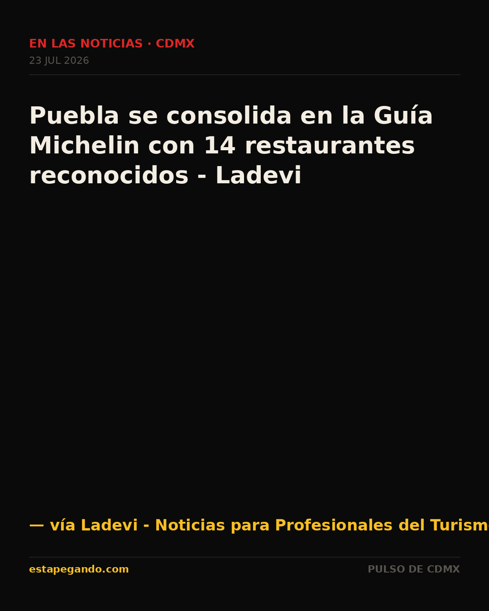 EstapegandoMX's tweet photo. En las noticias · CDMX

Puebla se consolida en la Guía Michelin con 14 restaurantes reconocidos - Ladevi

— vía Ladevi - Noticias para Profesionales del Turismo en México

#estapegando #CDMX #ComidaCDMX https://t.co/nXC4v3kMYo
