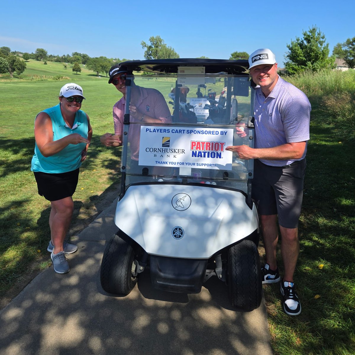 CornhuskerBank's tweet photo. Fairways, fellowship, &amp; community impact! Cornhusker Bank was proud to serve as the cart sponsor for the 2026 Patriot Nation Golf Outing. We're thankful for the opportunity to partner with Patriot Nation and support their mission of making a lasting impact in the lives of others. https://t.co/NlXS44fQ58