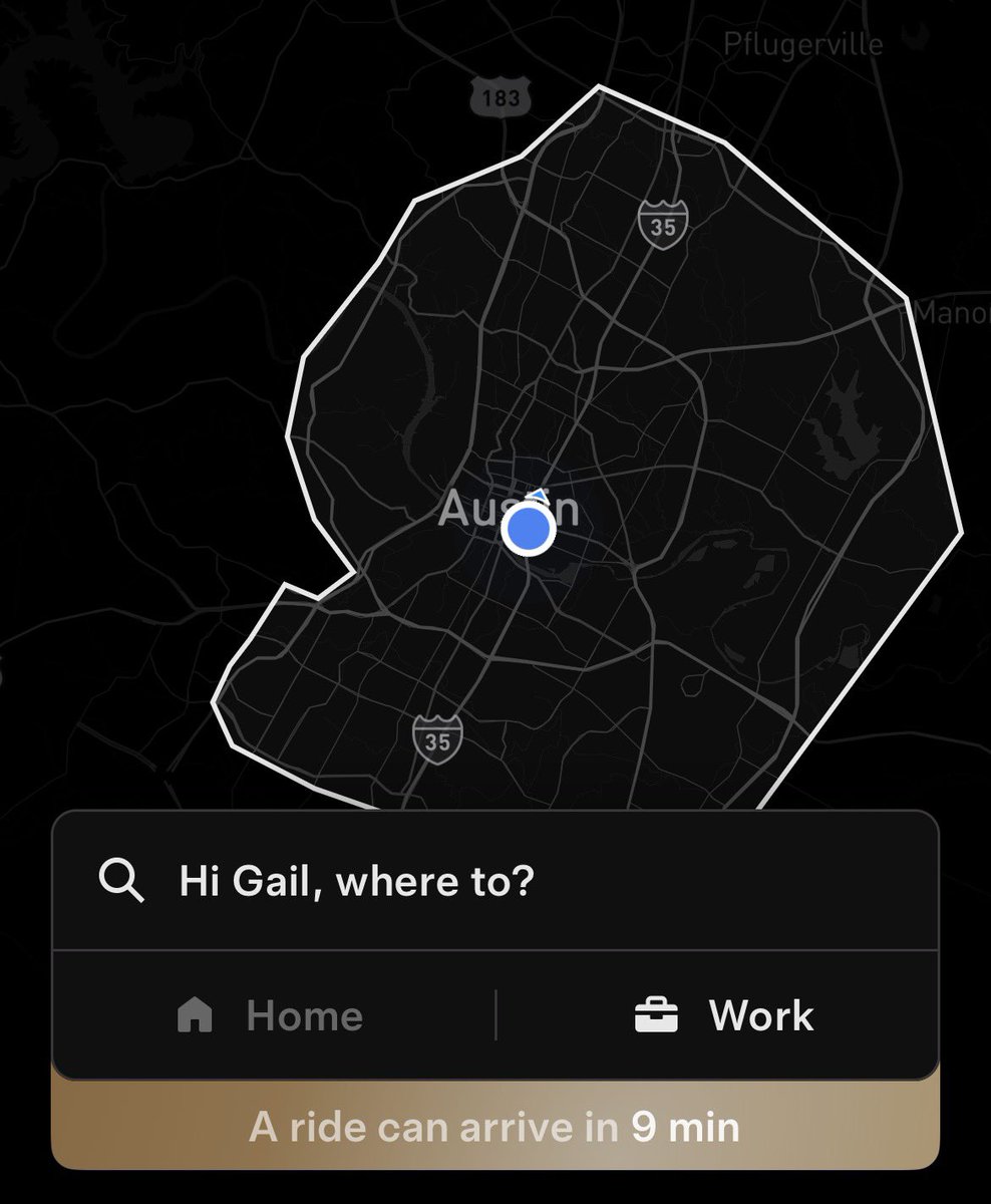 gailalfaratx's tweet photo. I've been in downtown Austin all day, and Robotaxi rides have been consistent throughout the day. Nine minutes is the longest wait I've seen. The service is efficient, practical, and extraordinarily reasonably priced. https://t.co/M6cUr6hADK