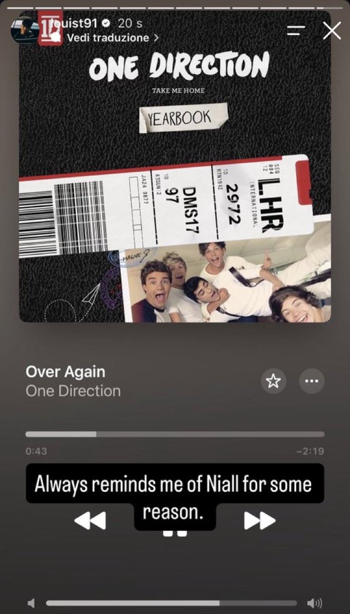 LTWorldUpdates's tweet photo. 📲| Louis Tomlinson via Instagram stories:

“Siempre me recuerda a Niall por alguna razón.” https://t.co/tSeMegqTR2