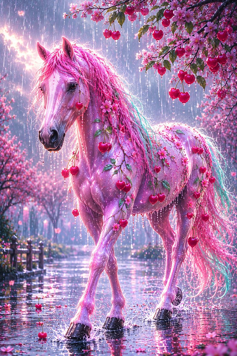 LUMINOVA1111's tweet photo. @QamarRiaz1 Cherry Rain
When the rain awakens the soul, the world blossoms from within. Every cherry growing from this luminous horse is a symbol of renewal, joy, and the quiet beauty that appears after the storm.
https://t.co/bmgksqEfe7
#Zora #CherryRain #Digitart#ContemporaryArt https://t.co/jy5RVZbiCa